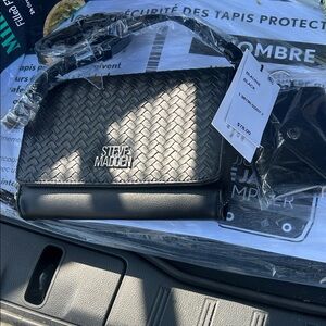 Steve Madden Black Woven Belt Bag